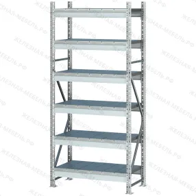 стеллаж ms pro z 3000х1500х600 (6 ярусов с секционным настилом)