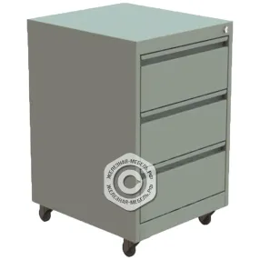 тумба на колёсах (3 ящика, центральный замок)