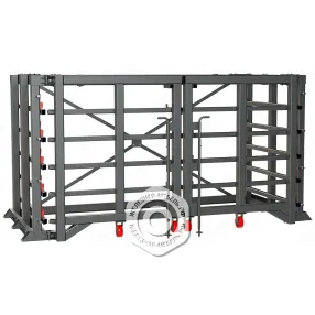 каркас стеллажа с выкатными платформами для листового металла 1500х3000 (створки h-2000)