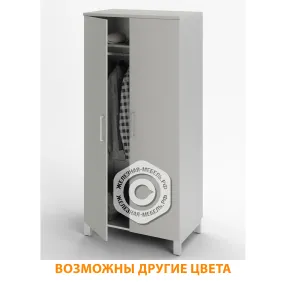 шкаф для одежды шг-26.1 с замком (лдсп серый, каркас серый)