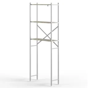 стеллаж для ванной комнаты gutta 1800х690х250 (3 полки) каркас белый, настил патина