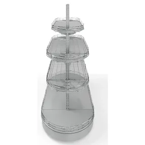 стеллаж торговый островной сетчатый с полукруглыми торцами 25 серия