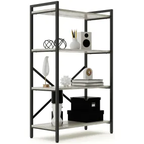 стеллаж gutta 1110х690х340 (4 полки) каркас чёрный, настил патина