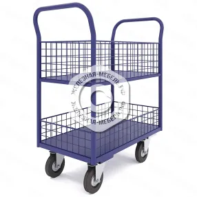 тележка двухъярусная тя 515х1030х974 мм цельносварная сетчатые борта (без колес)