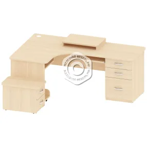 стол угловой с тумбой оф-ст-175, дуб выбеленный