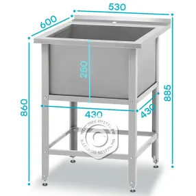 ванна моечная «base» вмсб-530 с бортом