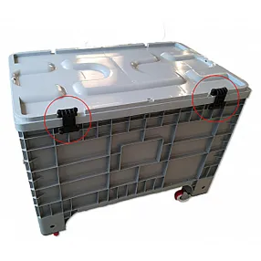 контейнер пластиковый 1020х640х810 мм серый на колесах, без крышки