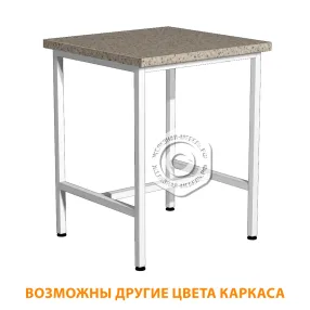 стол лабораторный для весов (камень) сл/3 (600х600х750) (столешница гранит серый, каркас белый)