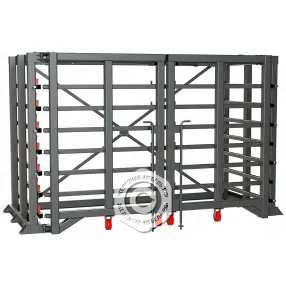 каркас стеллажа с выкатными платформами для листового металла 1500х3000 (створки h-2400)