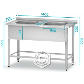 ванна вмцн 860х1400х700 «norma zn», 2 м/о, борт, отв. д/смесит., экран (ножка угловая)