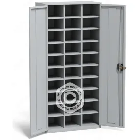 шкаф для обуви на 30 небольших ячеек об-30м двухдверный