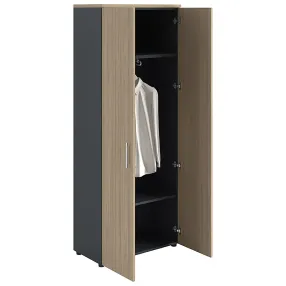 шкаф nw 2080l гардеробный закрытый вяз натуральный/антрацит