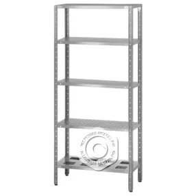 стеллаж полочный спл - 1800х1500х400 «norma» (стойки цинк, полка-решетка 5 шт., нерж. 430)