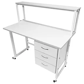 стол лабораторный с надстройкой слн 16.012 (белый)