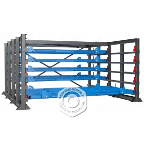 каркас стеллажа с выкатными платформами для листового металла 1500х3000 (h-2000) без ворот