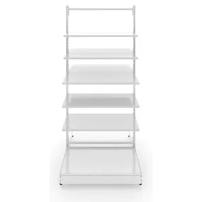 стеллаж торговый бонетный островной с комбинированной базой без стенок 25 серия