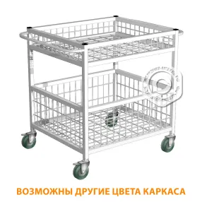 тележка медицинская межкорпусная тмк-2 (каркас белый)