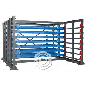 каркас стеллажа с выкатными платформами для листового металла 1500х3000 (h-2400) без ворот