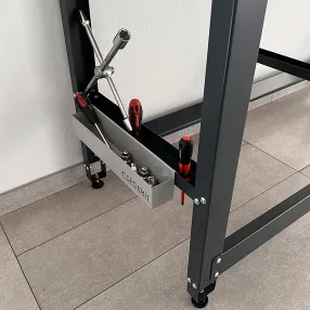 верстак standart с оцинкованной столешницей и траверсами для хранения колёс