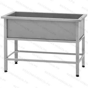 ванна моечная вмсн 1350 «norma inox» 1 м/о 1250х600х350 (полка с отв. борт; ножка проф. тр. 40х40)