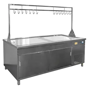 стол охлаждаемый для мяса со стойкой и с крюками соэп-м