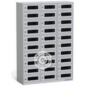 шкаф для обуви на 30 ячеек, двери с окошками (1450х990х370)