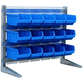 настольный органайзер-стеллаж мини №4 (синие ящики)