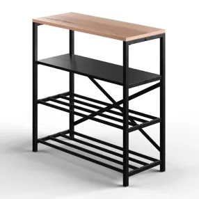 обувница gutta 710х690х290 (4 полки) каркас чёрный, настил эвок