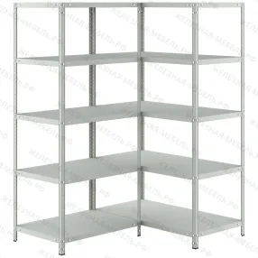 стеллаж угловой ms standart 1600х1200х1000 (5 уровней глубиной 500 мм)