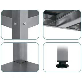 стеллаж полочный сплп «profi inox» 1600х1500х600 со сплошной полкой (нерж.сталь)