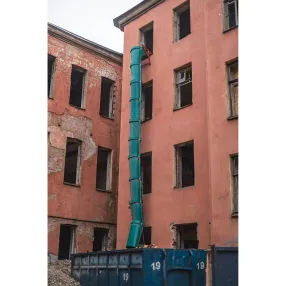 секция мусоросброса прямая зеленая, без цепей