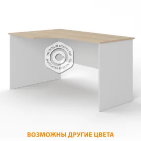 стол рабочий угловой ср-2 левый (корпус лдсп белый, столешница лдсп дуб сонома)