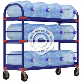 стеллаж передвижной для 19-литровых бутылей с водой тсвд-12