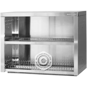 полка навесная закрытая пнзн - 600х1000х400 «norma inox» сетки стаканы - 2 шт. (поддон)