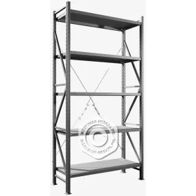 стеллаж ms u 2500х1200х500 (5 полок, нагрузка на полку 180 кг)