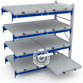 стеллаж с выкатными платформами s-heavy 500 (4 яруса хранения)