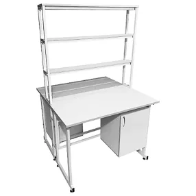 стол лабораторный островной с надстройкой сло 22.020 (белый)